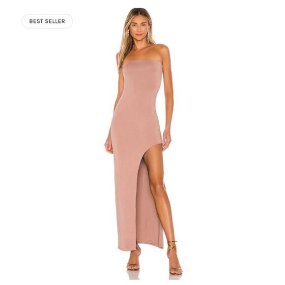 NWT Superdown Toni Slit Strapless Maxi Tube Dress Size Medium - Picture 1 of 7